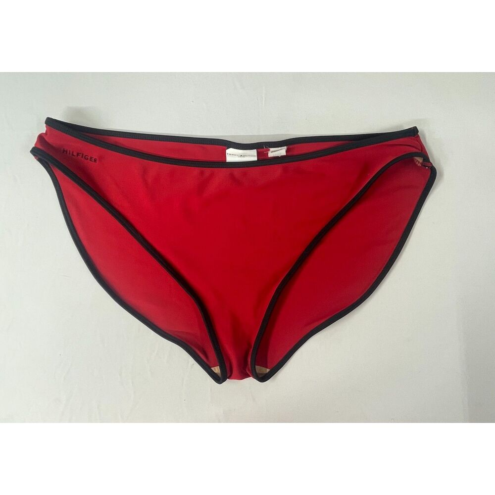 Tommy Hilfiger Red Bikini Bottom Y2K 2003 Low Rise Swim Size S/M